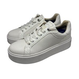 MICHAEL KORS Romey Optic White Shoes Platform Sneakers 7.5M